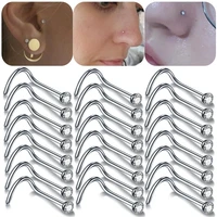 100pcslot 20g 18g nostril piercings crystal piercing nose stud percing nez stainless steel nose rings piercing nariz jewelry