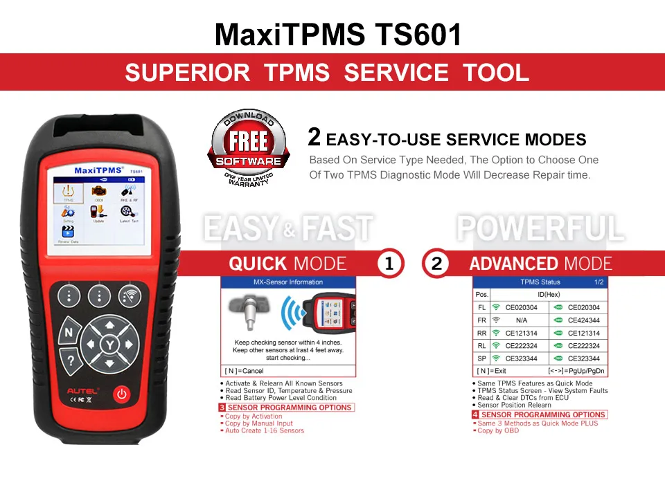Autel MaxiTPMS TS601 система контроля давления в шинах автомобиля диагностический инструмент OBD2 сканер автомобильный активатор Инструменты для ремонта шин Сенсор программирования код ридер