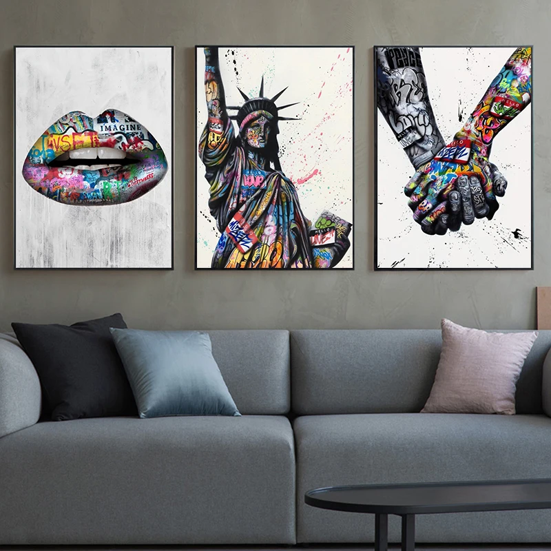 

Statue of Liberty Street Graffiti Art Canvas Paintings on The Wall Art Posters and Prints Abstract Art Wall Pictures Home Decor