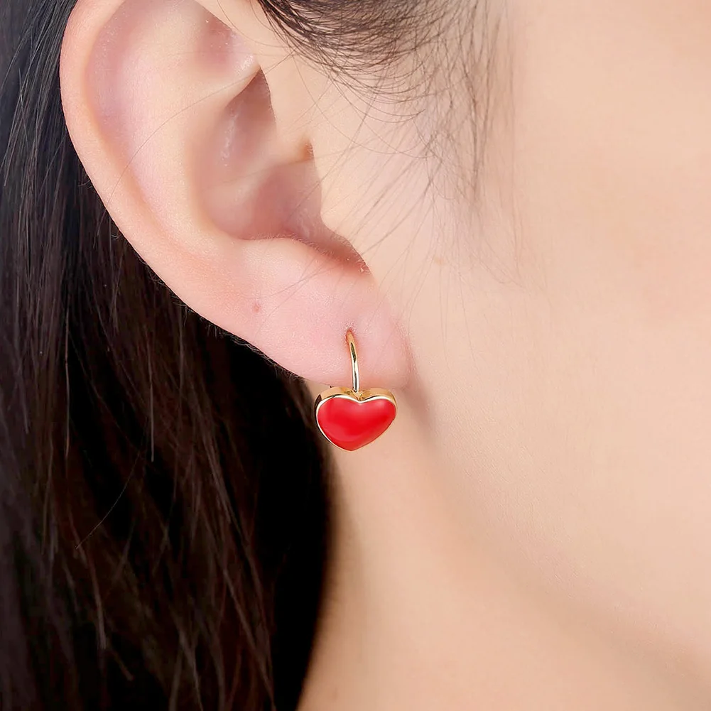 

INALIS Heart Purple Color Stud Earrings For Women Romantic Wedding Simple Earring Fashion Jewelry Gift Give Girlfriend Recommend