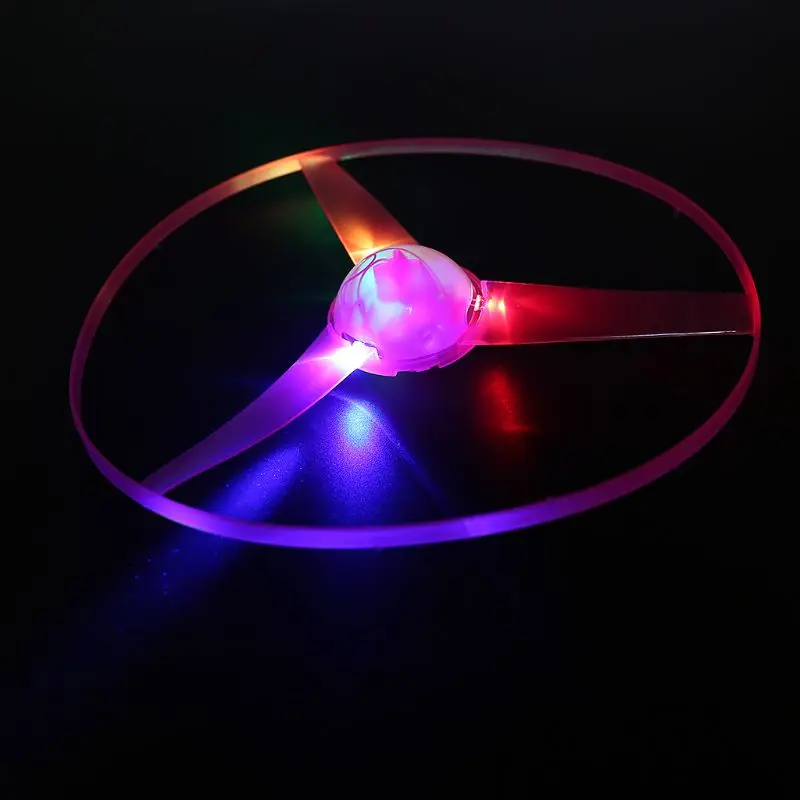 

1 Piece LED Flashing Plastic Pull String Flying Saucer Propeller Toy Disc Helicopter New