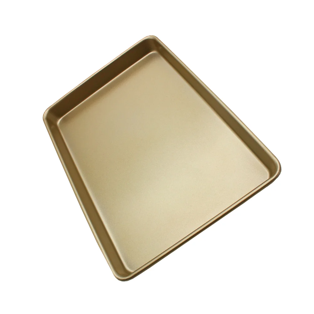 

12 Inches Carbon Steel Non-stick Barbecue Plate Pizza Tray Baking Tool (Golden)