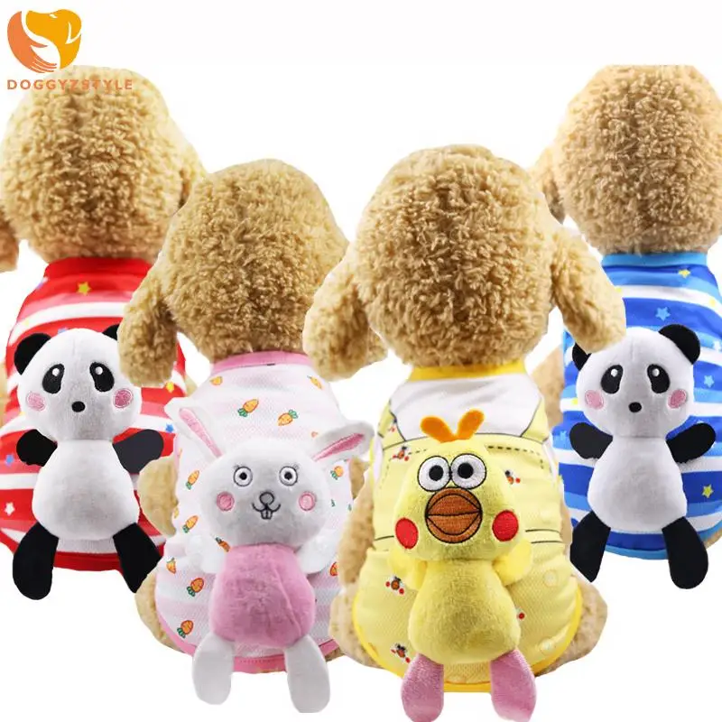 Щенок рубашка жилет для собаки Милая футболка домашнего питомца мультфильм