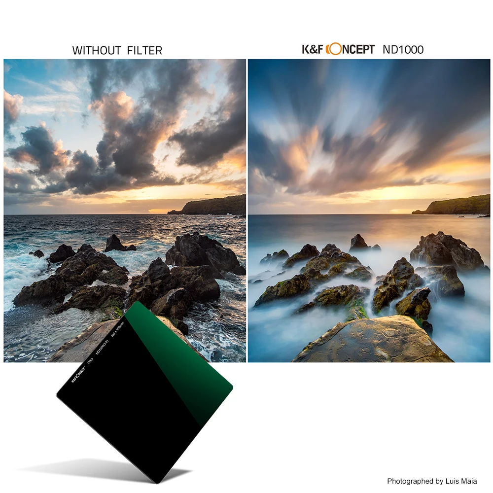 K& F Concept 100x100 мм ND1000 20 Слои квадратный фильтр для объектива 10-шаговое оптическое Стекло ND фильтр нейтральной плотности фильтр с фильтром чехол