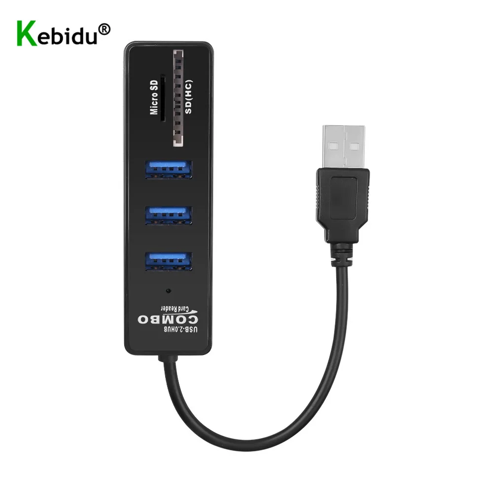 Разветвитель Kebidu 2 в 1 с USB 0 на 3 со светодиодным дисплеем до 480 Мбит/с | Компьютеры и