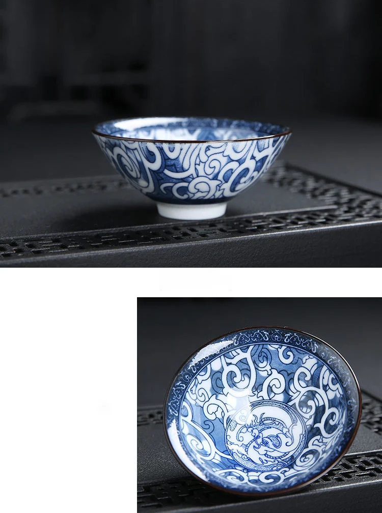 6 шт./партия, китайская керамическая чайная чашка, ледяная треснутая чашка для глазури чайный набор кунг-фу, маленькая фарфоровая чайная чаша, чайная чашка, аксессуары для чая, посуда для напитков