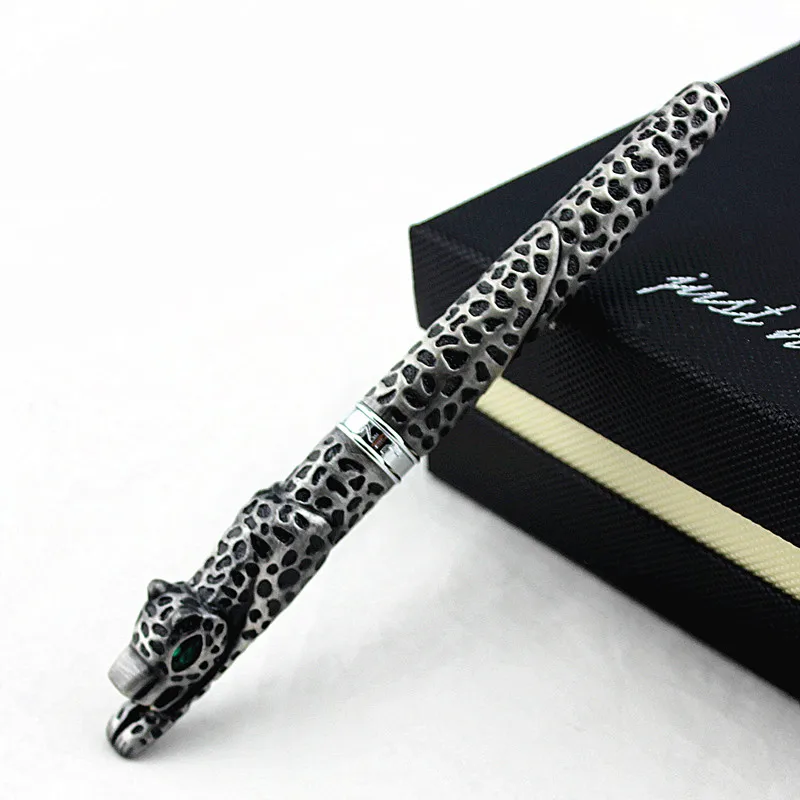 Роскошная Шариковая ручка Jinhao полностью Металлическая серая пантера гепарда