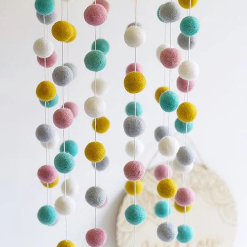 INS скандинавский мягкий шерстяной шар круглая кровать колокольчики игрушки для