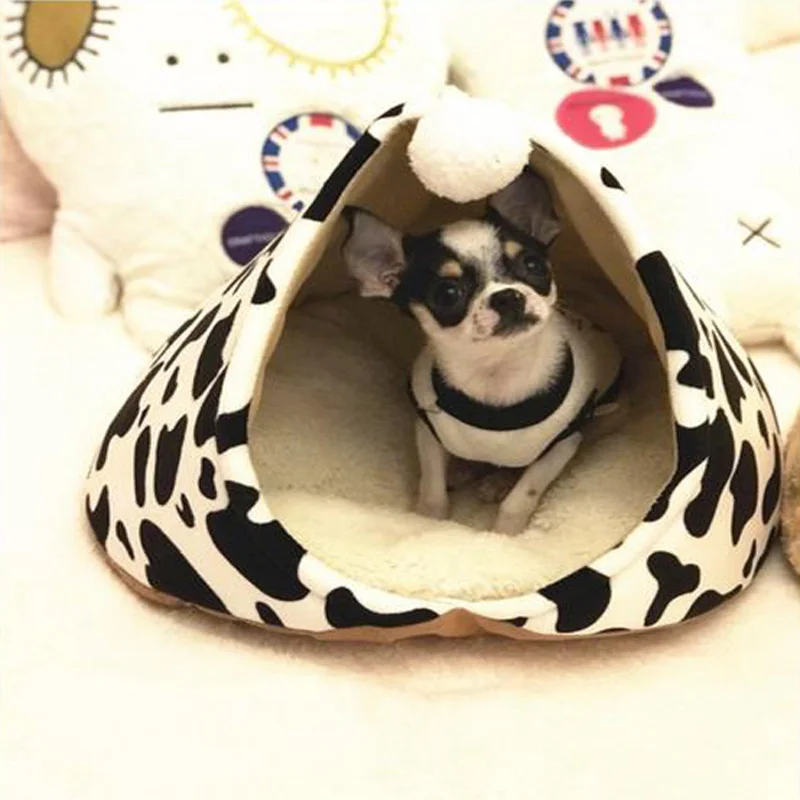 Теплая Лежанка для кошек зимняя теплая котят домашняя кровать с подушкой палатка