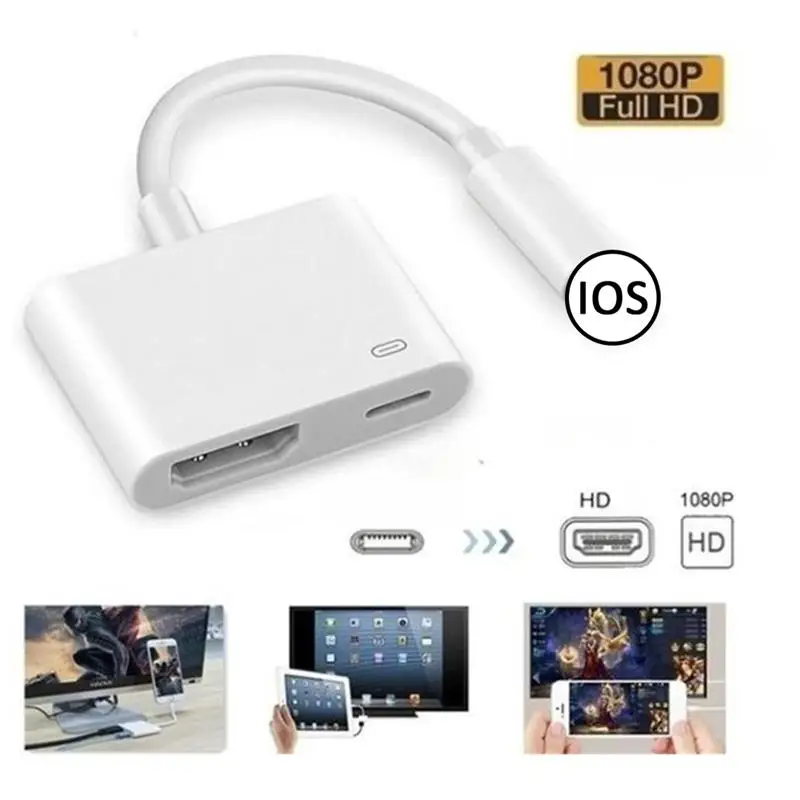 Новый AV ТВ адаптер кабель с зарядным портом HDMI совместимый телефонные аксессуары