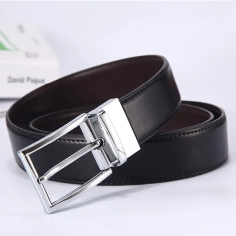 

Men's Business All-match New Fashion Casual Rotating Pin Buckle 105-125CM High Quality Double-sided Leather Belt cinturon hombre