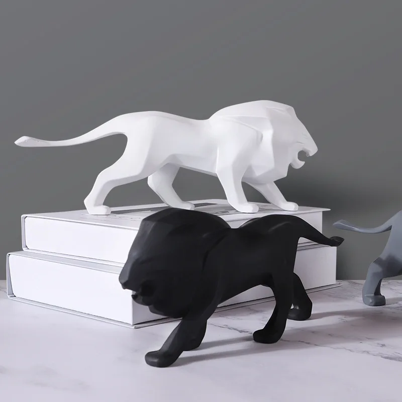 

Resin Lion Ornaments Modern Animal Statue Living Room Decor Gifts Souvenirs