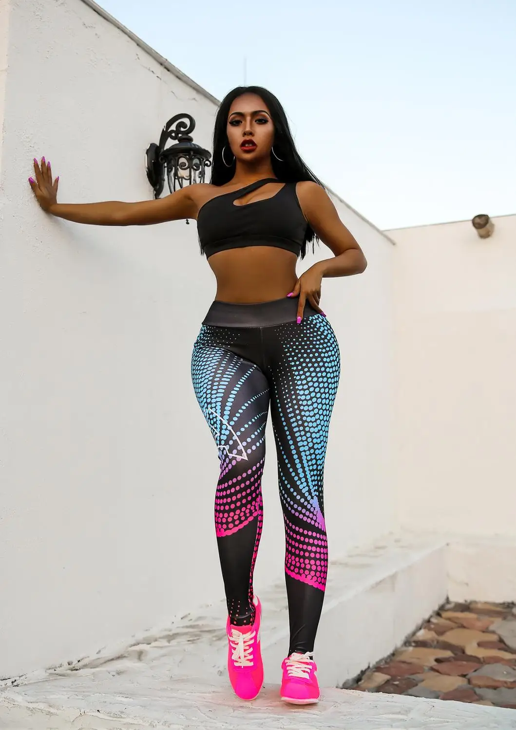 

Women Sports Yoga Pants Ladies Leggings Running Leggings Gym Elastic Slim Athletic Workout Trousers