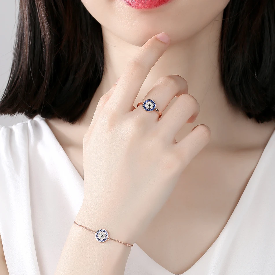 Браслеты KALETINE женские из чистого серебра с синим фианитом 25 см | Украшения и