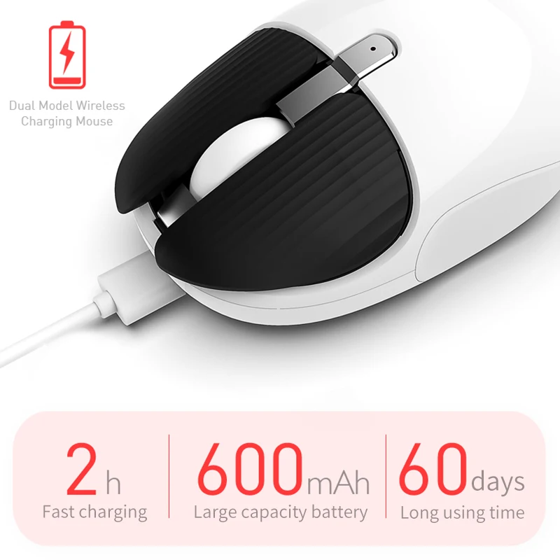 

Wireless Mouse 2.4G Bluetooth Mouse Rechargeable Mini Silent Mice USB Mouse for Ipad Mac Laptop Desktop PC Iphone Android Phone