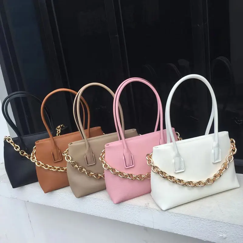 

2021 new chain handbag, leather fashion shoulder bag, ladies casual all-match shopping bag, large capacity