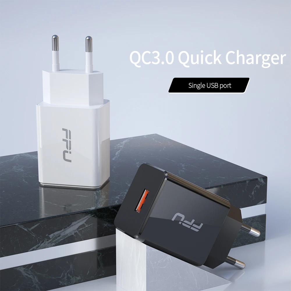 FPU 3 Port USB Charger 30W Quick Charge 3.0 2.0 Mobile Phone Charger for iPhone EU QC3.0 Fast Charger for Huawei Samsung S9+ S10