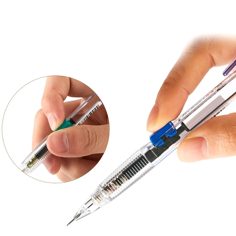 4 шт. Pentel PD105T / PD107T механический карандаш с боковым давлением 0 5 мм 7 прозрачный
