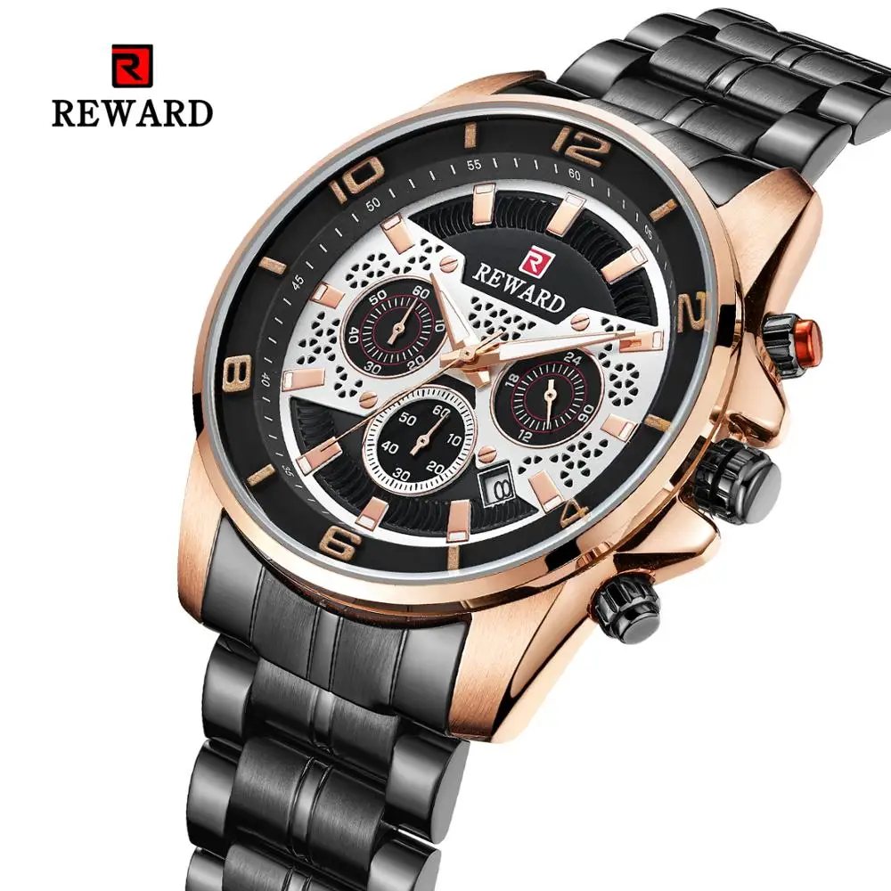 Награда Для мужчин спортивные часы Три глаз с хронографом мужской