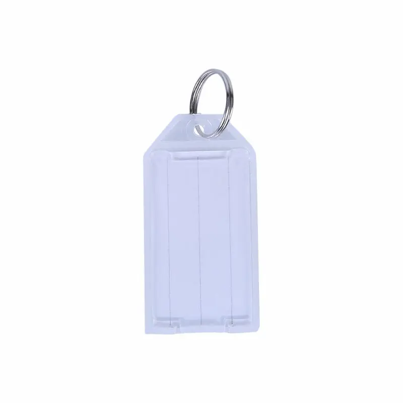 

2021 New 20Pcs Tough Plastic Key Tags with Split Ring Label Window Assorted Colors