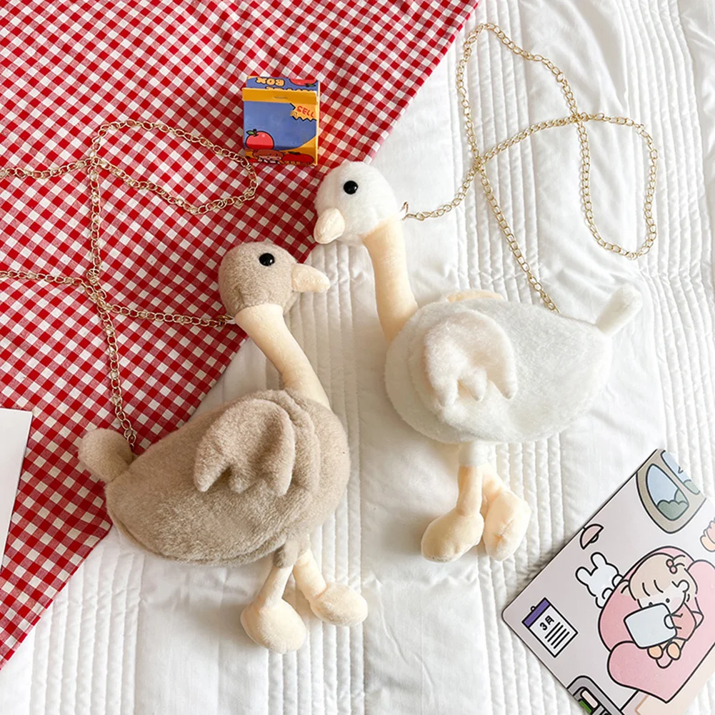 

Fashion Women Plush Cute Personality Duck Doll Crossbody Shoulder Messenger Bag Casual Ladies Chain Large Capacity Handbags