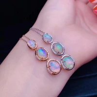 natural opal necklace australian mining area color changing and colorful 925 silver