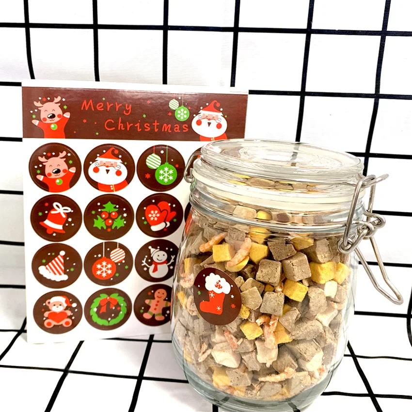 

1600Pcs/lot MERRY Christmas Decorative Round paper Stickers DIY Gift Favor Box Bags packaging Envelope Seal Label