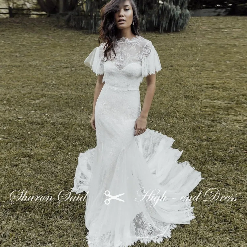 С богемским кружевом Свадебные платья Русалочки пляжные свадебные Boho 2021 с