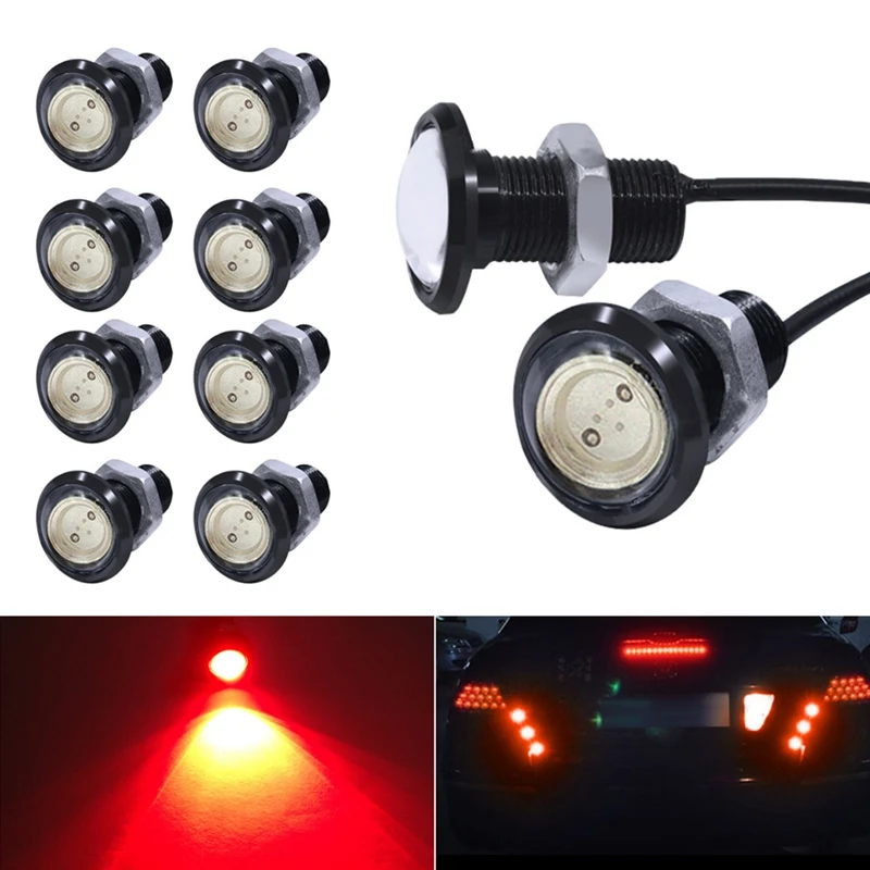 

10Pcs/Set 23MM/18MM Car LED Eagle Eye DRL Reverse Daytime Running Light Automotive Backup Parking Signal Lamp Car Styling