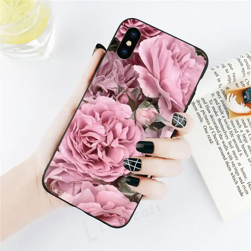

Colorful Flower Rose Peony pink Phone Case for iPhone 11 12 pro XS MAX 8 7 6 6S Plus X 5S SE 2020 XR