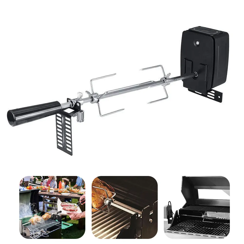 

Electric BBQ Motor Metal Oven Roasted Beef Turkey Rotisserie Forks Spit Charcoal Chicken Grill For Outdoor Camping Cooking Tools