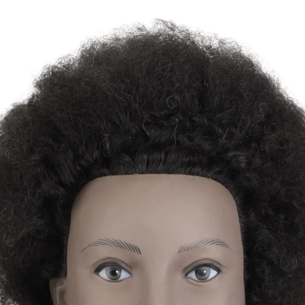 

100% Real Human Hair AfrIcan Mannequin Head Training Head Dummy Doll Hairdressing Manikin Head Braiding Practice