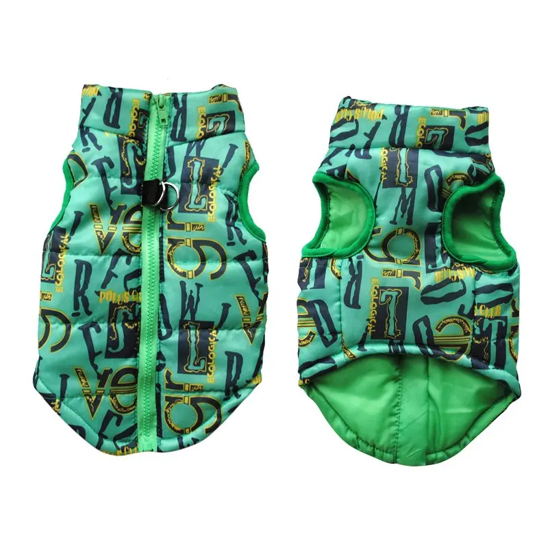 Dog Vest Winter Sleeveless Jacket Green Purple Fashion Warm Coat High Collar Clothes 1 | Дом и сад