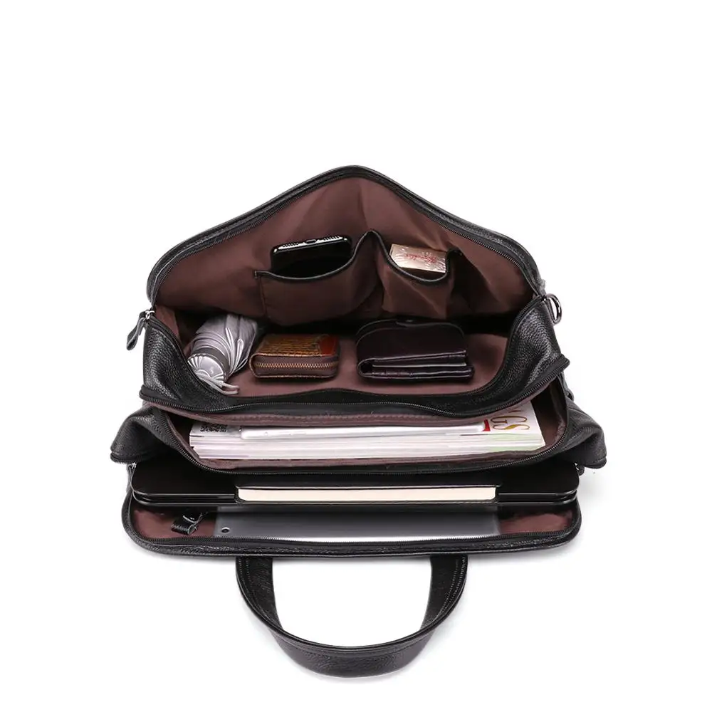 large men genuine leather handbags male business office laptop bag mens leather travel shoulder bag brand design messneger bag free global shipping