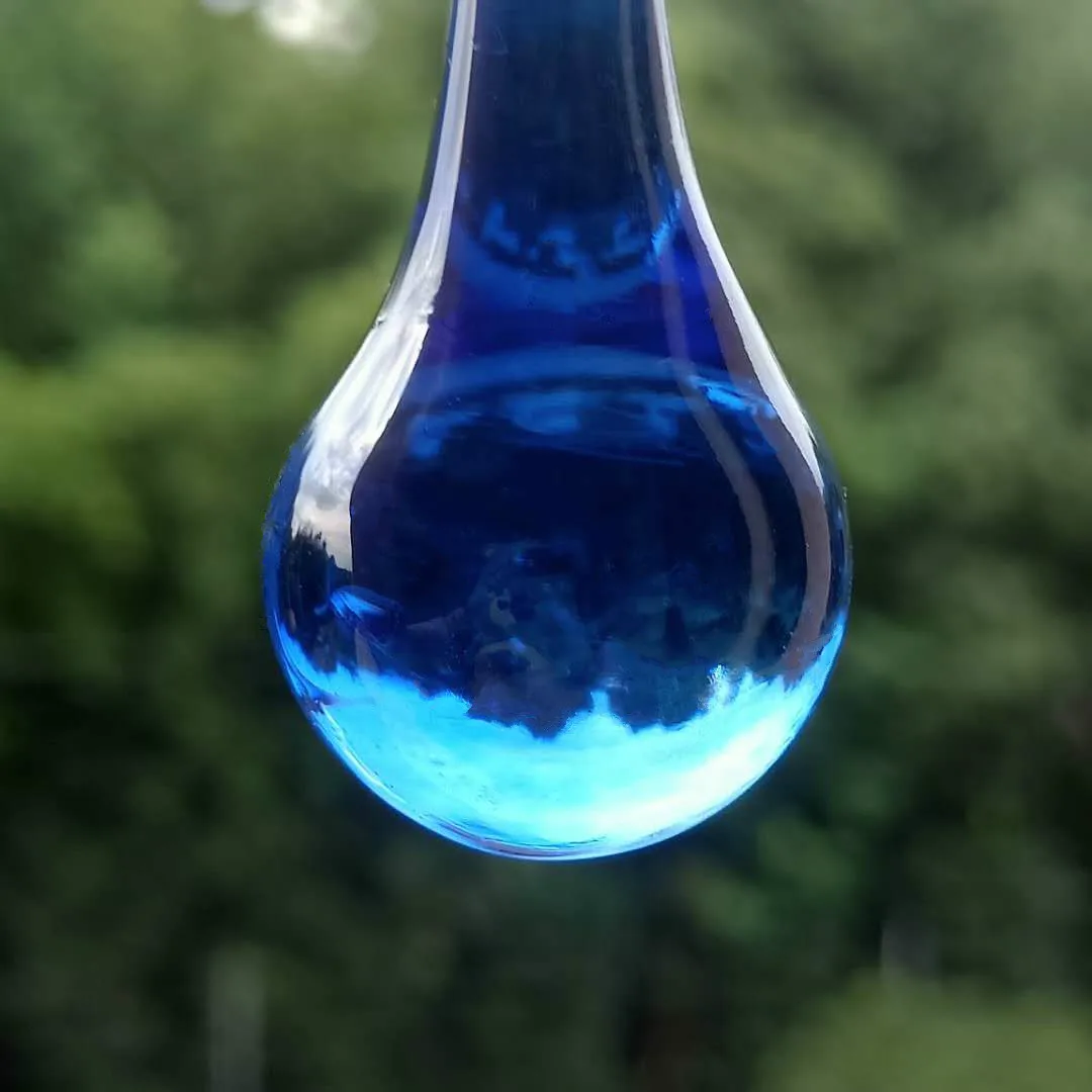 10 шт. синие хрустальные солнечные ловушки в виде капли Хрустальный детали для