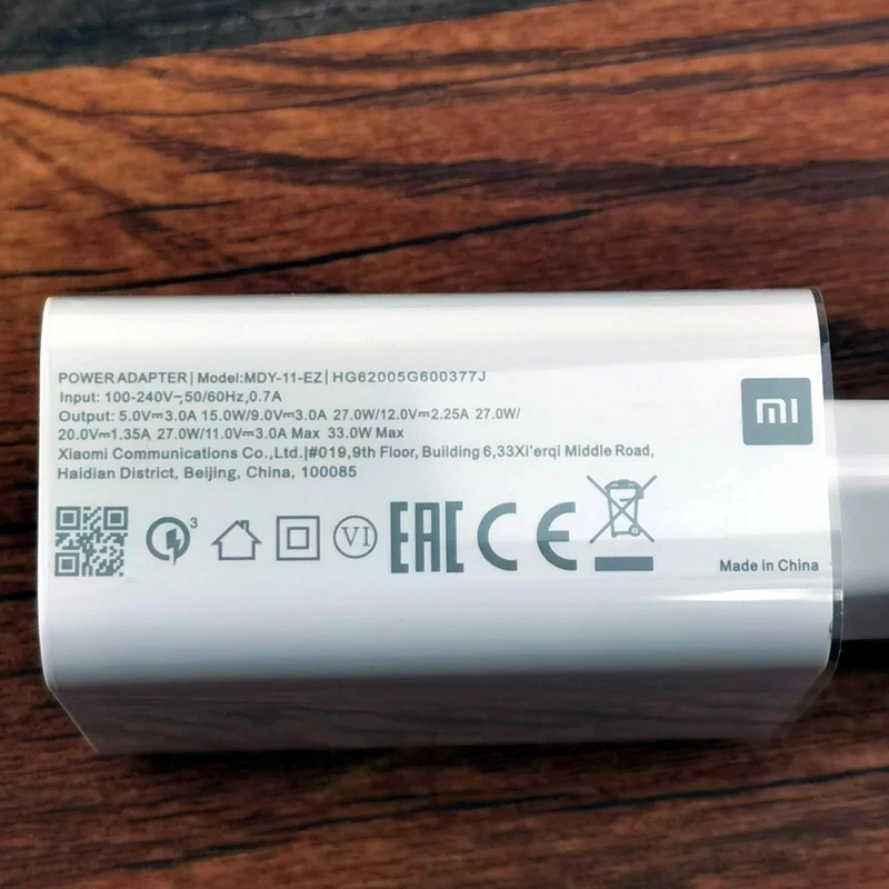 Xiaomi Fast Charger 33W Turbo Charge EU QC 4.0 Adapter 3A Usb Type C Cable For Redmi Note 8 9 9s Pro
