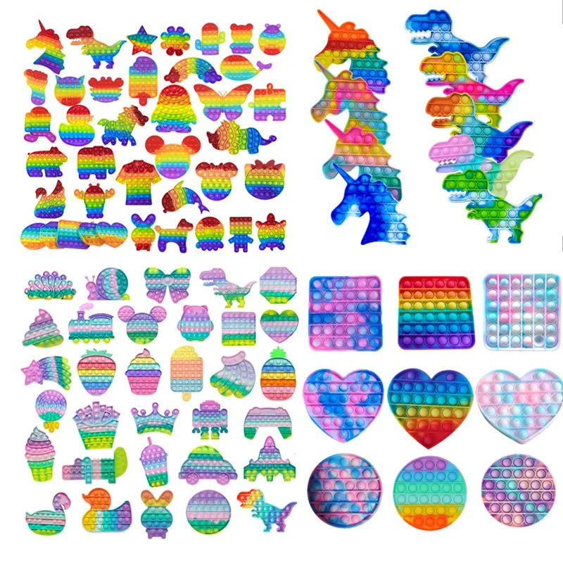 

500 шт./лот игрушки-фиджеты радужные пузырьки, сенсорные игрушки для родителей и детей, Интерактивная игрушка для времени