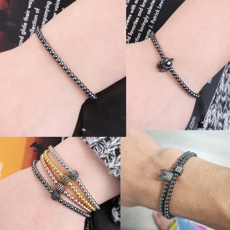 Браслеты ручной работы мужские Регулируемые очаровательные плетеные браслеты