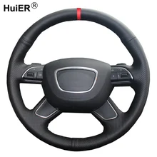 Hand Sewing Car Steering Wheel Cover Volant Funda Volante For Audi A3 8V Sportback A4 B8 Avant A6 C7 A8 D4 Q3 8U Q5 8R Q7 4L