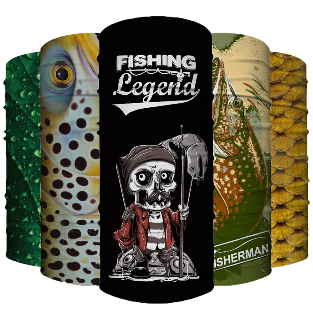 

Платок-Бандана мужской, бесшовный, рыболовный череп, на День отца, день рождения