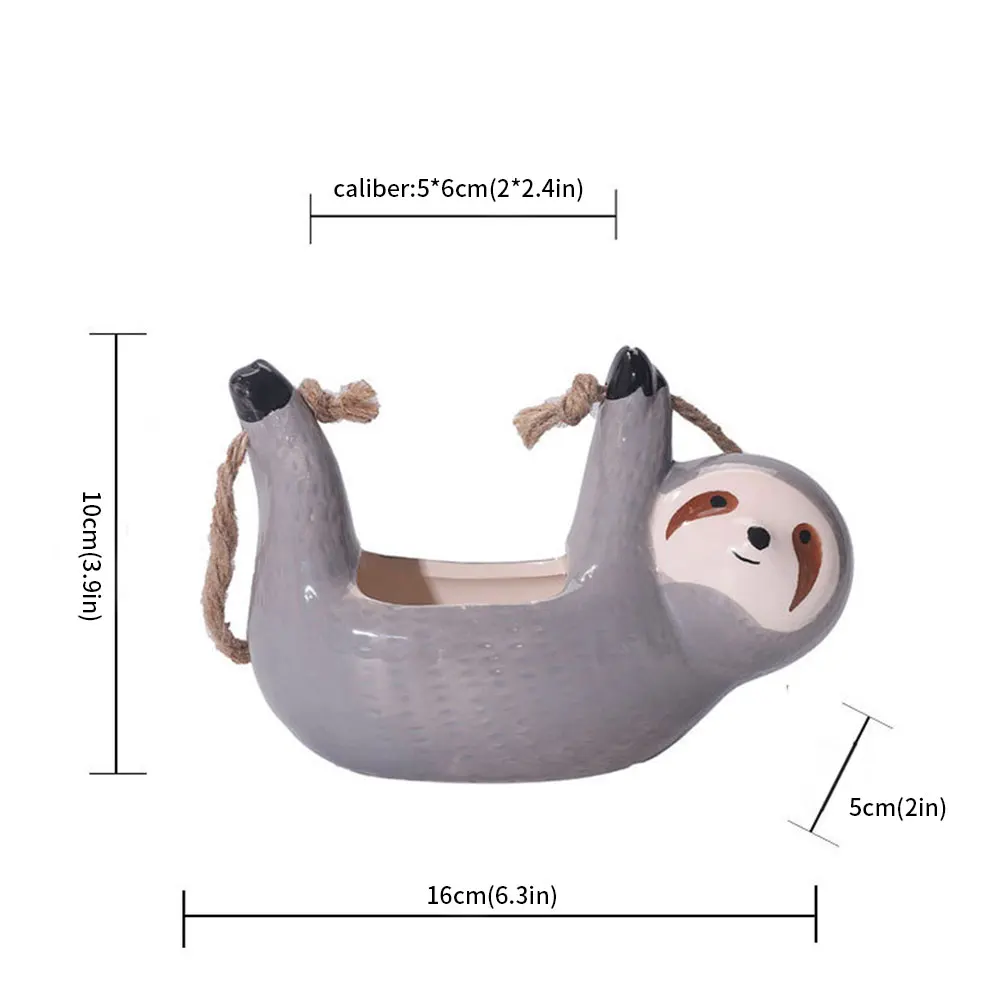 

Sloths Flowerpots Planters Yellow Wall Hanging Ceramic Vase For Garden Decoration Decoration Countyard Garden Flower Pot