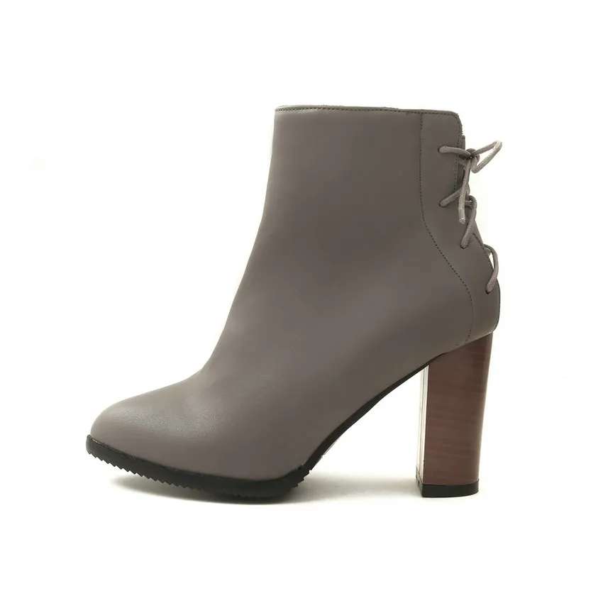 Женские мотоциклетные ботинки QUTAA черные зимние на платформе с высоким