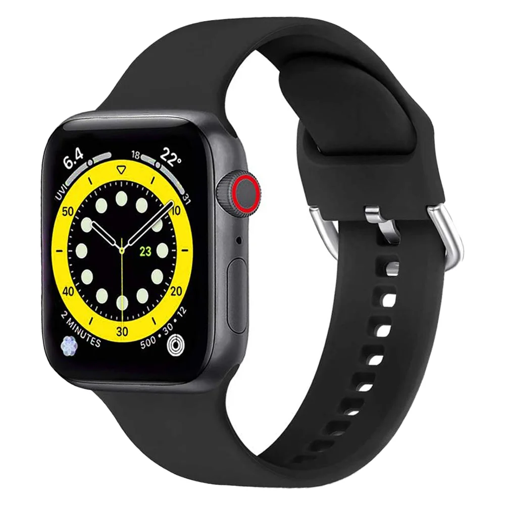 Ремешок резиновый для apple watch series 6 se 5 4 3 силиконовый браслет смарт-часов 38 мм 42 44 40 |