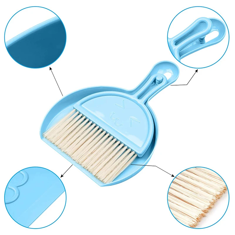 

Dustpan and Brush Set, 2Pcs Mini Cleaning Dustpan and Broom Portable Sweeper with Hand Broom Brush for Computer