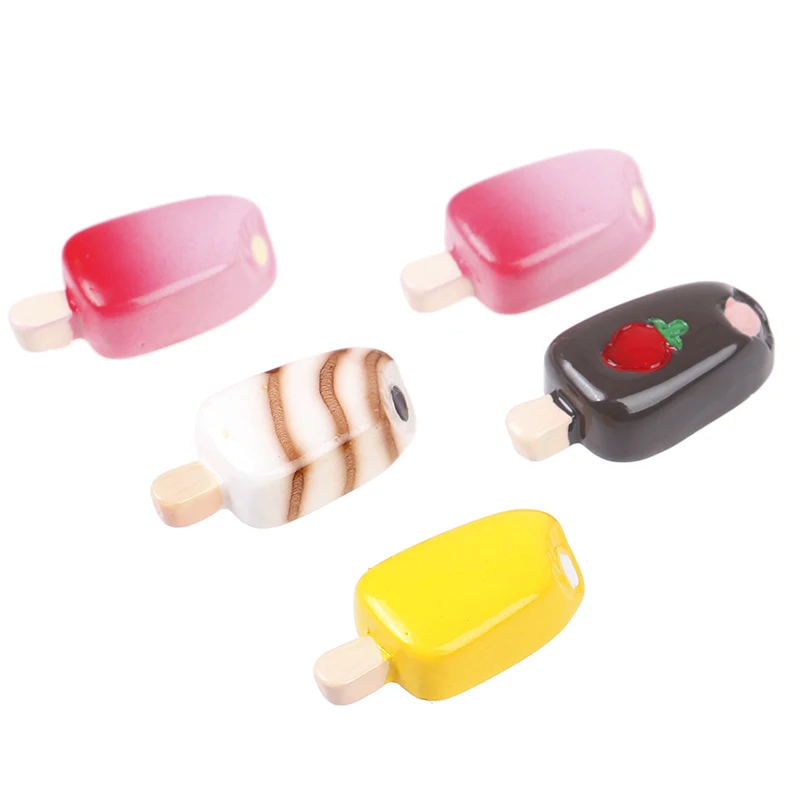 

5Pcs Dollhouse Miniature 1:12 1:6 Scale Ice-cream Kitchen Food Popsicle Pretend food Dollhouse Decor for Doll Kitchen Toys