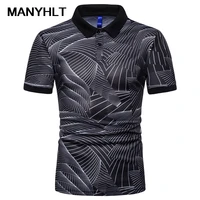mens polo shirt summer new fashion casual wave pattern printing mens short sleeved lapel high quality tops mens t shirts