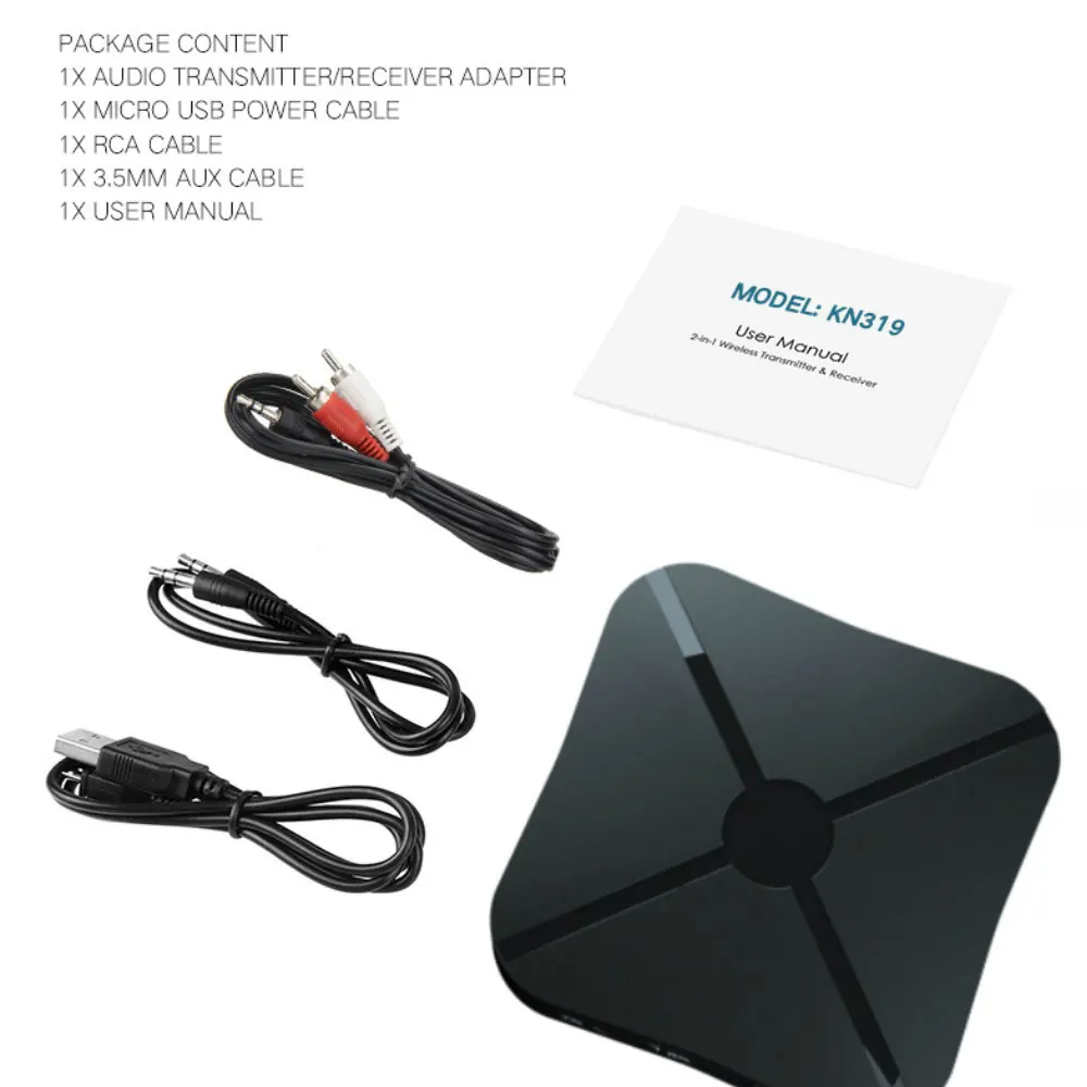 Bluetooth-Совместимый Беспроводной адаптер 2 в 1 стерео совместимый приемник KN319
