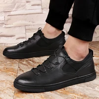 2021 new fashion mens shoes casual genuine leather black gray plus size 38 48 shoe male lace up platform shoes for men sneakers