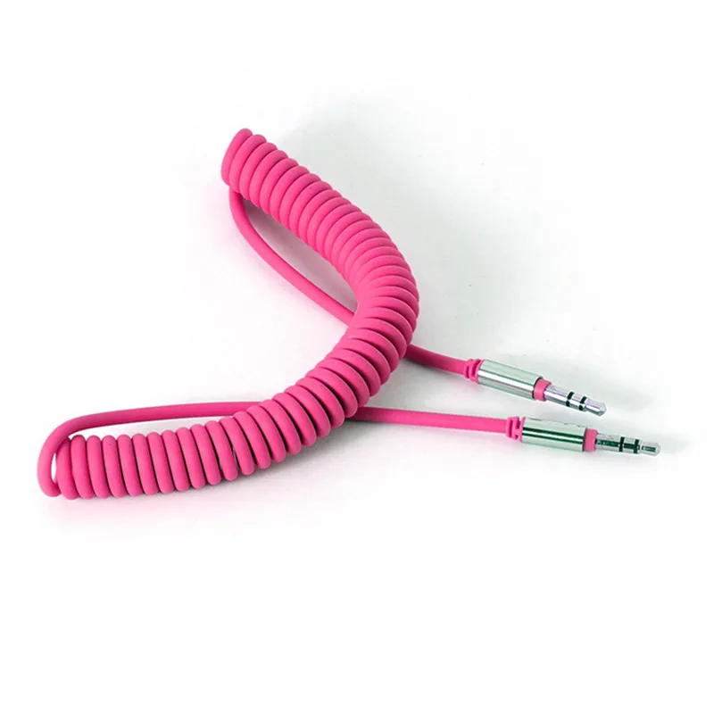 Вспомогательный спиральный стерео аудио кабель 1 шт. 3 5 мм Автомобильный AUX