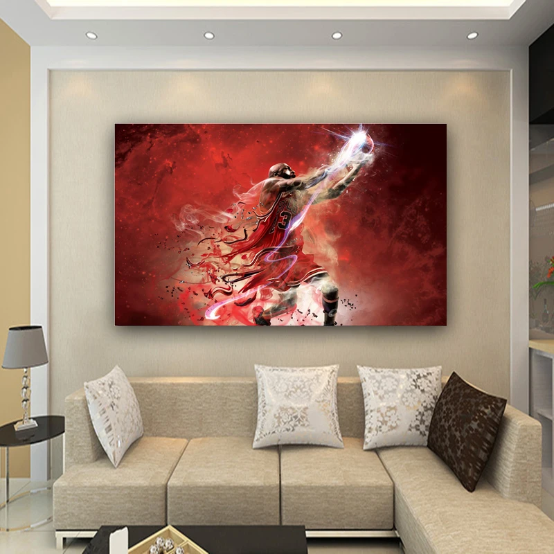 Абстрактное искусство Масляная живопись Майкл Джордан печатная на холсте
